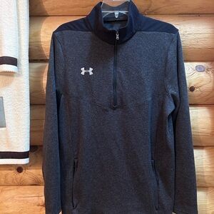 Under Armour Black and Gray Quarter-Zip Pullover